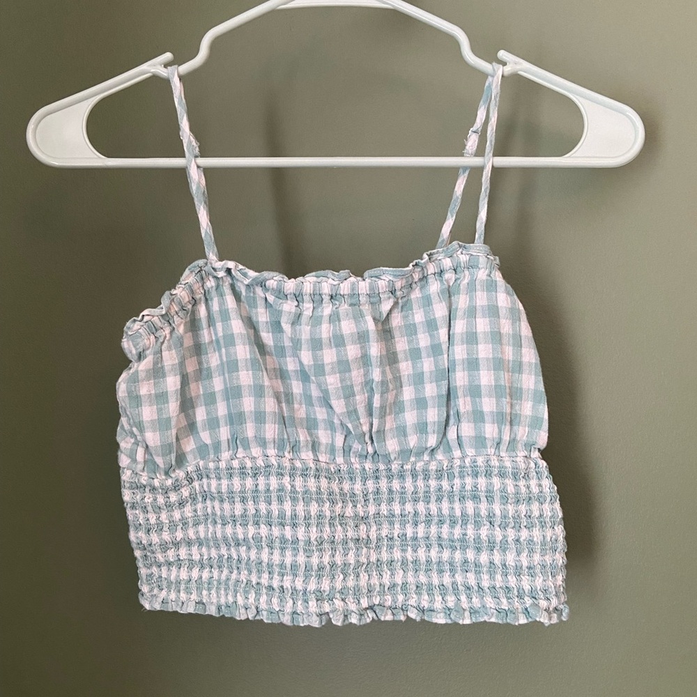 American Eagle Outfitters Gingham Smocked Camisole